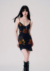 Mesh Slim Fit Suspender Dress